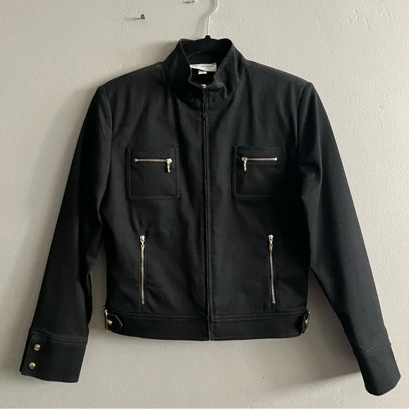 Women’s Vintage St. John Sport Black Denim 2 Piece Suit Jacket Trouser Pants 2 P - Picture 2 of 14